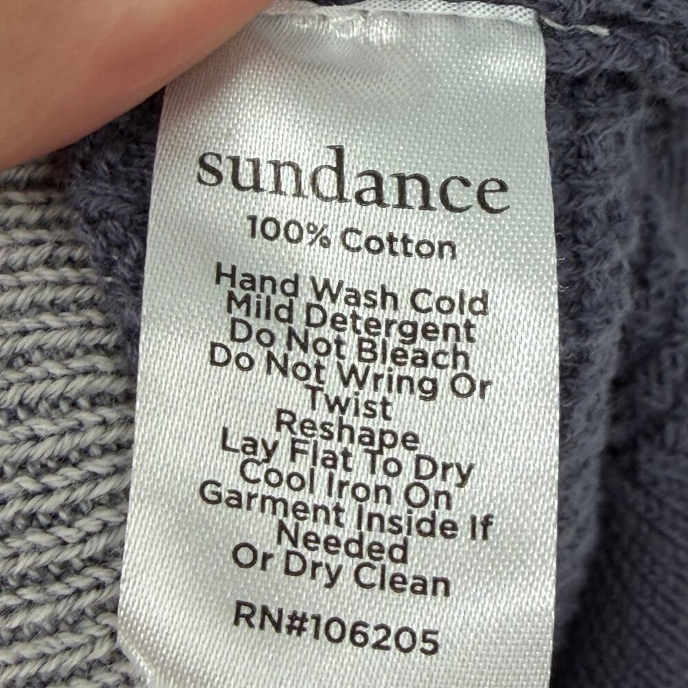 Sundance Acid Wash V-Neck Long Sleeve Cotton Waffle Knit Sweater Small - Picture 6 of 7
